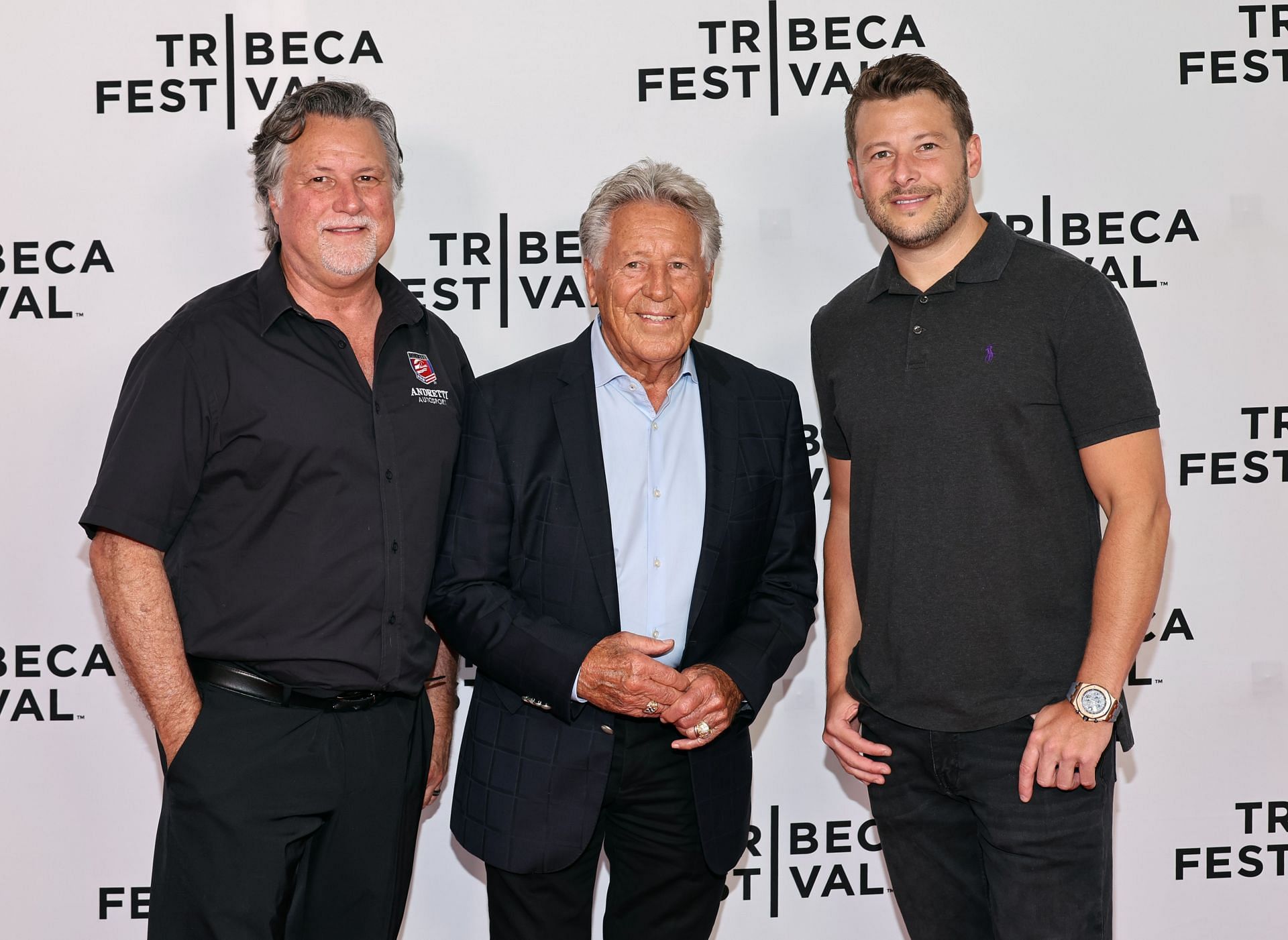 Michael, Mario, and Mario Andretti at "The Lionheart" Premiere - 2023 Tribeca Festival - Source: Getty